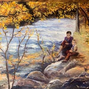 Beautiful oil based painting never hung or framed!